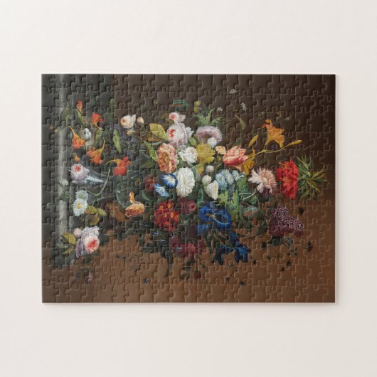 Chic Baroque Flowers still Life Art Oil Painting Legpuzzel (Horizontaal)