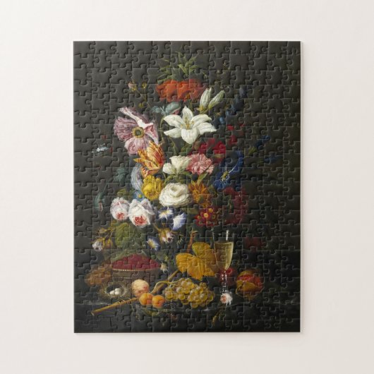 Chic Baroque Flowers still Life Art Oil Painting Legpuzzel (Verticaal)