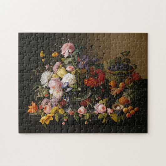Chic Baroque Flowers still Life Art Painting Legpuzzel (Horizontaal)