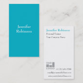 Chic Basic Modern Turqoise Business Professional Visitekaartje (Voorkant / Achterkant)
