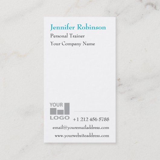 Chic Basic Modern Turqoise Business Professional Visitekaartje (Achterkant)