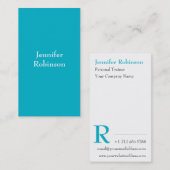 Chic Basic Modern Turqoise Business Professional Visitekaartje (Voorkant / Achterkant)