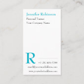 Chic Basic Modern Turqoise Business Professional Visitekaartje (Achterkant)