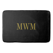 CHIC BATH MAT_BLACK SOLID/GOLD MONOGRAM BADMAT (Voorkant)