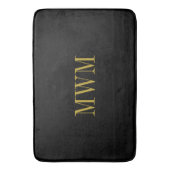 CHIC BATH MAT_BLACK SOLID/GOLD MONOGRAM BADMAT (Voorkant Verticaal)