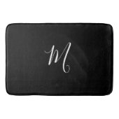 CHIC BATH MAT_BLACK SOLID/WHITE MONOGRAM BADMAT (Voorkant)