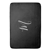 CHIC BATH MAT_BLACK SOLID/WHITE MONOGRAM BADMAT (Voorkant Verticaal)