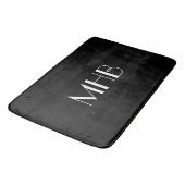 CHIC BATH MAT_BLACK SOLID/WITTE MONOGRAM BADMAT (Gekanteld)