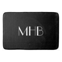 CHIC BATH MAT_BLACK SOLID/WITTE MONOGRAM