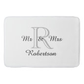 CHIC BATH MAT_"Mr & Mrs." BLACK/GRAY/WHITE Badmat (Voorkant)