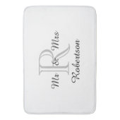 CHIC BATH MAT_"Mr & Mrs." BLACK/GRAY/WHITE Badmat (Voorkant Verticaal)