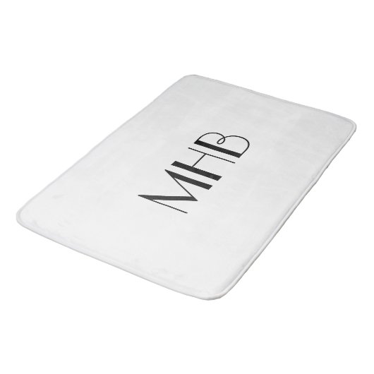 CHIC BATH MAT_WHITE SOLID/BLACK MONOGRAM BADMAT (Gekanteld)