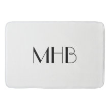 CHIC BATH MAT_WHITE SOLID/BLACK MONOGRAM