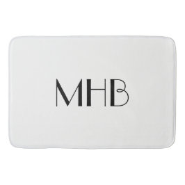 CHIC BATH MAT_WHITE SOLID/BLACK MONOGRAM BADMAT