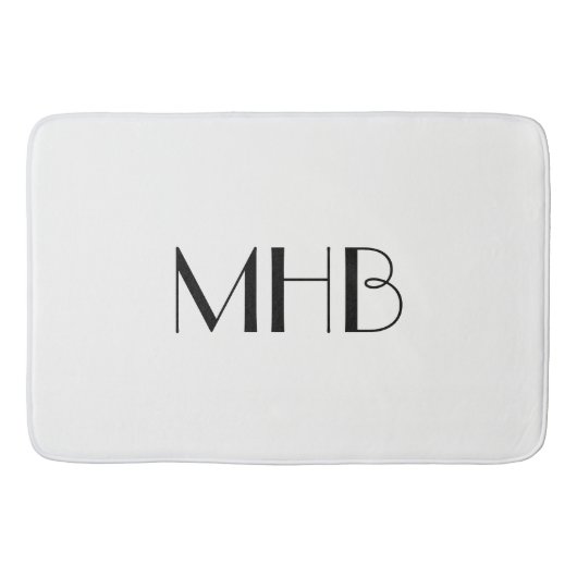 CHIC BATH MAT_WHITE SOLID/BLACK MONOGRAM BADMAT (Voorkant)