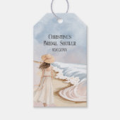 Chic Beach and Waves Bruiloft Feest Cadeaulabel (Voorkant)