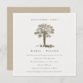 Chic Beach Palm Tree Dark Gold Verloving nodigt ui Bedankkaart (Voorkant / Achterkant)
