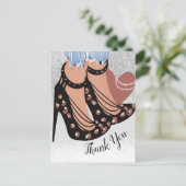 Chic Beauty Fashionista Blogger Glitter Bedankt Briefkaart (Staand voorkant)