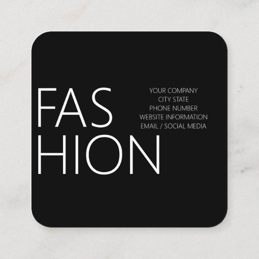 Chic Beauty Fashionista Blogger Planner Glitter Vierkante Visitekaartje (Achterkant)