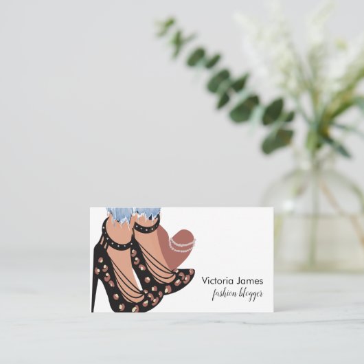 Chic Beauty Fashionista Blogger Planner Visitekaartje (Staand voorkant)