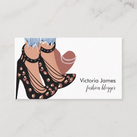 Chic Beauty Fashionista Blogger Planner Visitekaartje (Voorkant)