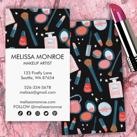  Chic Beauty Makeup Artist Feminine Girly Visitekaartje