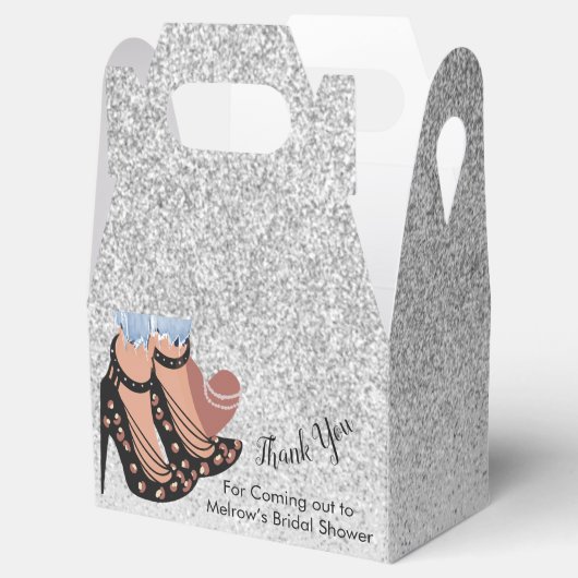 Chic Beauty Mode Glitter Vrijgezellenfeest Bedankdoosjes (Geopend)