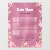 Chic Beauty Nail Salon prijslijst menu Raamsticker (Vel)