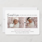 Chic Bedankt Foto Collage Birth Aankondiging (Voorkant)