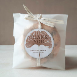 Chic Bedankt Terracotta Ginkgo Wedding Favor Ronde Sticker