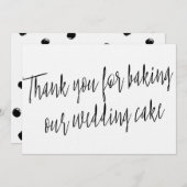 Chic "Bedankt voor het bakken van onze bruidstaart Bedankkaart (Voorkant / Achterkant)
