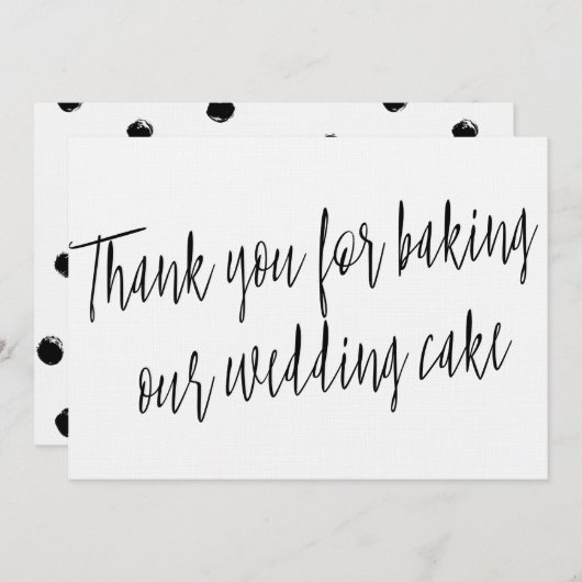 Chic "Bedankt voor het bakken van onze bruidstaart Bedankkaart (Voorkant / Achterkant)