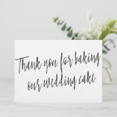 Chic "Bedankt voor het bakken van onze bruidstaart Bedankkaart (Staand voorkant)
