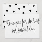 Chic "Bedankt voor het delen van onze speciale dag Bedankkaart (Voorkant / Achterkant)