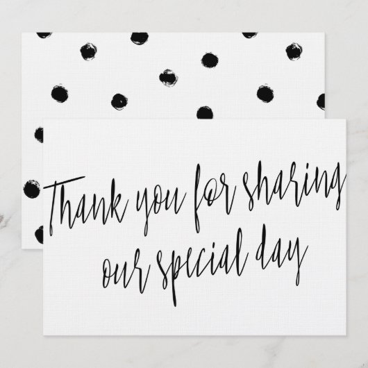 Chic "Bedankt voor het delen van onze speciale dag Bedankkaart (Voorkant / Achterkant)