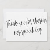 Chic "Bedankt voor het delen van onze speciale dag Bedankkaart (Voorkant)