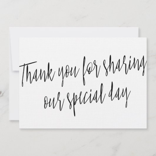 Chic "Bedankt voor het delen van onze speciale dag Bedankkaart (Voorkant)