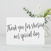 Chic "Bedankt voor het delen van onze speciale dag Bedankkaart (Staand voorkant)