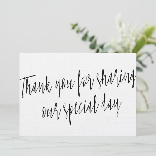 Chic "Bedankt voor het delen van onze speciale dag Bedankkaart (Staand voorkant)