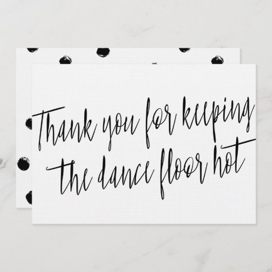 Chic "Bedankt" voor trouwband, muzikant of DJ Bedankkaart (Voorkant / Achterkant)