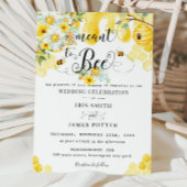Chic Bedoeld om Bijen Geel Bloem Bijen Bruiloft Kaart