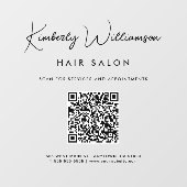 Chic bedrijfsnaam handtekening script QR-code Raamsticker (Vel)