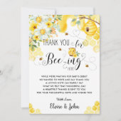 Chic Bee Yellow Ivory Florence Baby shower   Bedankkaart (Voorkant)