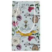 Chic Beehive Blue Floral Klein Cadeauzakje (Voorkant)