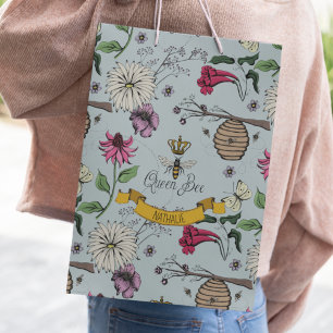 Chic Beehive Blue Floral Klein Cadeauzakje