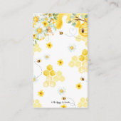 Chic Bees Yellow Floral Baby shower Books for Baby Informatiekaartje (Achterkant)