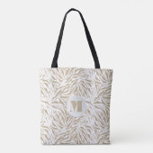 Chic Beige Animal Print Monogram Tote Bag (Achterkant)
