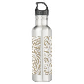 Chic Beige Animal Print Monogram Waterfles (Achterkant)