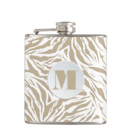 Chic Beige Animal Print Monogramed Heupfles