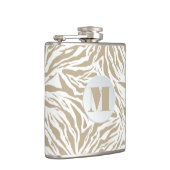 Chic Beige Animal Print Monogramed Heupfles (Rechts)